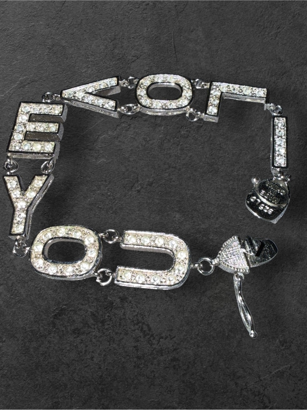 Gorgeous STERLING SILVER 925 I LOVE YOU CZ Bracelet | 14g | Romantic Gift